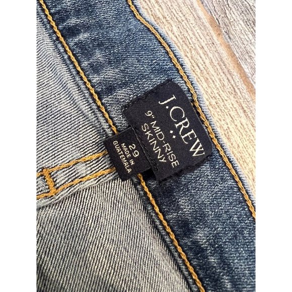 J Crew 9" Mid Rise Skinny Jeans Denim size 29 BK584‎ Signature Re-Imagined - Picture 3 of 9